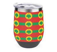 Flag of The Oromo Liberation Front Stainless Steel Wine Tumbler 12 Oz Double Wall Vacuum Insulated Travel Mug with Lid
