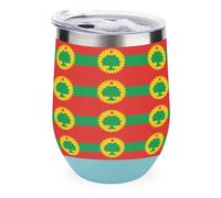 Flag of The Oromo Liberation Front Stainless Steel Wine Tumbler 12 Oz Double Wall Vacuum Insulated Travel Mug with Lid