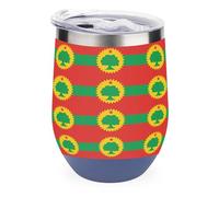 Flag of The Oromo Liberation Front Stainless Steel Wine Tumbler 12 Oz Double Wall Vacuum Insulated Travel Mug with Lid