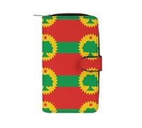 Flag of The Oromo Liberation Front Women's Wallet Leather Bifold Blocking Card Holder Trendy Ladies Clutch Purse 19.7x11x3.5cm