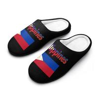 Flag of The Philippines Women's Slippers Warm Soft House Shoes Winter Indoor And Outdoor 9-10（40-41）