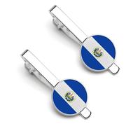 Flag of The Republic of El Salvador Metal Tie Clips for Men Tie Bar Pinch Closure Clip Clamp Pins for Business Party Wedding Anniversary Christmas