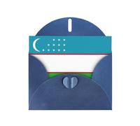 Flag of the Republic of Uzbekistan Greeting Card With Envelope, Birthday Card, Christmas Card, Invitation Card, 3 Colors
