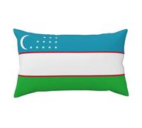 Flag Of The Republic Of Uzbekistan Print Bed Pillow Covers For Comfy Sleeping, Pillow Cases With Short Plush Soft Hotel And Home