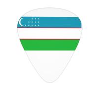 Flag of the Republic of Uzbekistan print Celluloid Guitar Plectrums for Acoustic Guitar Bass,Guitar Picks with Organizer Box
