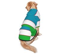 Flag Of The Republic Of Uzbekistan Print Dog Hoodie For Medium To Large Dogs, Warm, Soft, Breathable Sweatshirt, Easy To Wear Jumper For Winter And Fall, Pet Coat Pullover