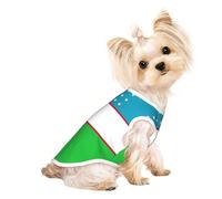 Flag of The Republic of Uzbekistan Print Dog Shirt Summer Pet T-Shirts Stretchy Cats Dogs Tee Shirt Sleeveless Tank Top Dog Vest