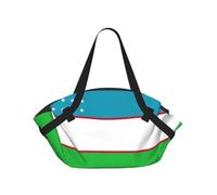 Flag Of The Republic Of Uzbekistan Print Foldable Camping Bag Duffle Bag Waterproof Travel Bag Camping Mattress For Outdoor Park Beach
