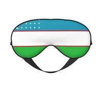 Flag of The Republic of Uzbekistan Print Sleep Mask Silk-Like Eye Mask Sleeping Eye Mask for Women Men for Travel Sleep Relaxation