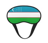 Flag of The Republic of Uzbekistan Print Sleep Mask Soft Cover Eye No Pressure for Sleeping, Eye Masks for Side Sleepers