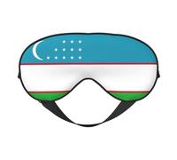 Flag of The Republic of Uzbekistan Print Soft Eye Mask Beneficial Block Light Nap Night Use Travel Camping Meditation Yoga