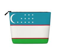 Flag of The Republic of Uzbekistan Print Toiletry Bag Cosmetic Bag Large Capacity Travel Makeup Bag for Women for Daily Use Travel