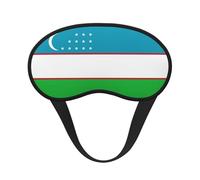 Flag of The Republic of Uzbekistan Print Unisex Blackout Sleep Mask Comfortable Eye Mask for Travel Meditation Sleep Travel