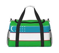 Flag of the Republic of Uzbekistan print Weekender Overnight Carry On Bag Gym Luggage Bag Duffel Bag for Travel Women, Black, One Size