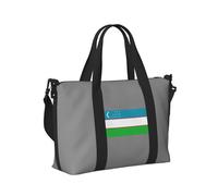 Flag of The Republic of Uzbekistan Print Women Men Travel Hand Bag Lightweight for Carry On Weekend Trip Gym Tote Bags