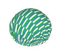Flag of the Republic of Uzbekistan Print women Shower Caps Bath Cap Reusable Waterproof Double Layers Hair Cap Comfort