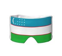 Flag of the Republic of Uzbekistan Printed Slumber Eye Shield, Reversible Sleep Gear, Light Blocking Headwrap, for Travel Comfort