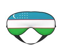 Flag of The Republic of Uzbekistan Sleep Mask,100% Natural Mulberry Silk Eye Mask with, Ultra-Soft Eye Covers for Sleeping, Travel, Nap