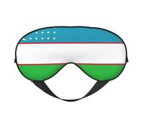 Flag of The Republic of Uzbekistan Sleep Mask Night's Sleep Soft Eye Mask Adjustable Strap Works Nap Position Sleeping Aid
