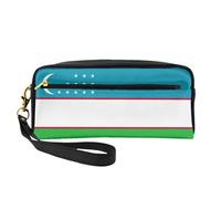 Flag of The Republic of Uzbekistan Women Travel Makeup Pouch Makeup Bag for Purse Portable Toiletry Bag Accessories Organizer