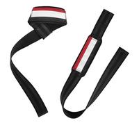 Flag of the Republic of Yemen Black and Red Wrist Bands and Lifting Straps 66 cm Neoprene Padded Durable Wrist Training Straps for Training Gym Powerlifting