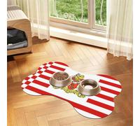 Flag of the Senate of Bremen Bone Shaped Absorbent Dog Feeding Mat