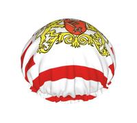 Flag of the Senate of Bremen One Size Double-layer shower cap prevents hair from getting tangled during showering and skincare.