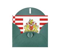Flag Of The Senate Of Bremen Print Blank Note Card, All Occasion Holidays Greeting Card Dark Green