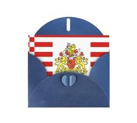 Flag of the Senate of Bremen Print Blank Note Card Set with Blue Envelopes, 4 x 6 in Pearl Paper Greeting Cards, for Thank You Wedding