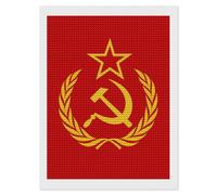 Flag of The Soviet Union Custom Diamond Art Painting Kits for Adults Vertical Full Drill Picture for Home Wall Decor