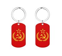 Flag of The Soviet Union Custom Keychains for Men Women Funny Key Chain Accessory Backpack Purse Bag Charms Gifts