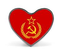 Flag of The Soviet Union Cute Brooch Badge Heart Shape Pin Hat Clothing Jewelry Accessories Gifts for Wedding Party