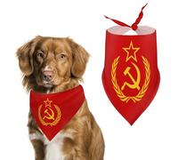 Flag of The Soviet Union Cute Dog Bandanna Scarf Printed Adjustable Triangle Pet Kerchief for Dogs And Cats