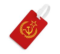 Flag of The Soviet Union Funny Luggage Tag Travel Suitcase Label with Privacy Name ID for Baggage Bag Backpack