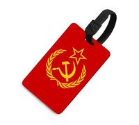 Flag of The Soviet Union Funny Luggage Tag Travel Suitcase Label with Privacy Name ID for Baggage Bag Backpack