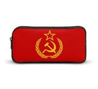 Flag of The Soviet Union Funny Pen Case Pencil High Capacity Pouch Stationery Bag Makeup Cosmetic Organizer For Men Women