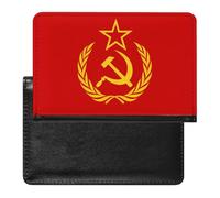 Flag of The Soviet Union Passport Holder Cover Wallet Slim Travel Document Organizer Card Case for Women Men