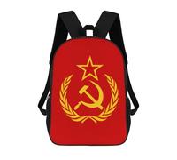Flag of The Soviet Union Printed 17 Inch Daypack Unisex Shoulder Backpacks Travel Laptop Backpack for Women Men
