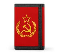 Flag of The Soviet Union Printed Trifold Wallets Front Pocket Wallet With ID Window Gifts for Men And Women