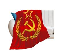 Flag of The Soviet Union Soft Throw Blanket Cozy Flannel Blankets Lightweight for Home Couch Sofa Bed Decor