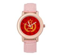 Flag of The Soviet Union Women's Custom Watch Fashion Soft Strap Wristwatches Gifts for Birthdays Valentine's Day