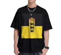 Flag of The State of Baden-Württemberg Mens T-Shirts & Womens T-Shirts, White and Black Graphic Tees for Men and Women, Soft and Breathable