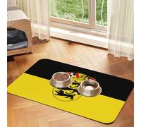 Flag of The State of Baden-Württemberg Pet Feeding Mat for Dogs & Cats - Easy Clean & Portable Dog Bowl Mat, Quick Dry Water Dispenser Mat for Dog and Cat (30x45, Black)