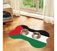 Flag of the State of Palestine Bone Shaped Absorbent Dog Feeding Mat