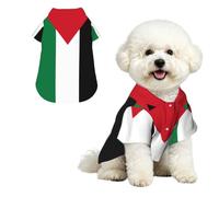 Flag of the State of Palestine Breathable Hawaiian Dog Shirt Summer Button Up Top for Small Medium Dogs XL