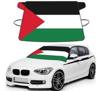 Flag of the State of Palestine Car Windshield Snow Cover Winter Guard | Auto front window frost protector waterproof polyester sun shade screen shield fits suv motor vehicles with storage pouch