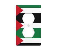 Flag of the State of Palestine Double Sided Wall Plate Kit, Electrical Outlet Cover, Standard Size: 4.50 x 2.76 Inch