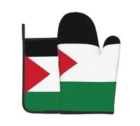 Flag of The State of Palestine Gloves Insulation Pads, Oven Baking Gloves 2-Piece Set, Suitable for Kitchen Microwave, Baking, Cooking, Home use