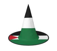 Flag of the State of Palestine Halloween Witch Hat for Adults - Party Hat for Masquerade, Carnival, Cosplay - Pointed Horn Decoration Cap
