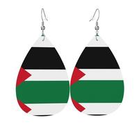 Flag of the State of Palestine Leather earrings, European and American style earrings for young women, birthday gifts/Valentine's Day gifts